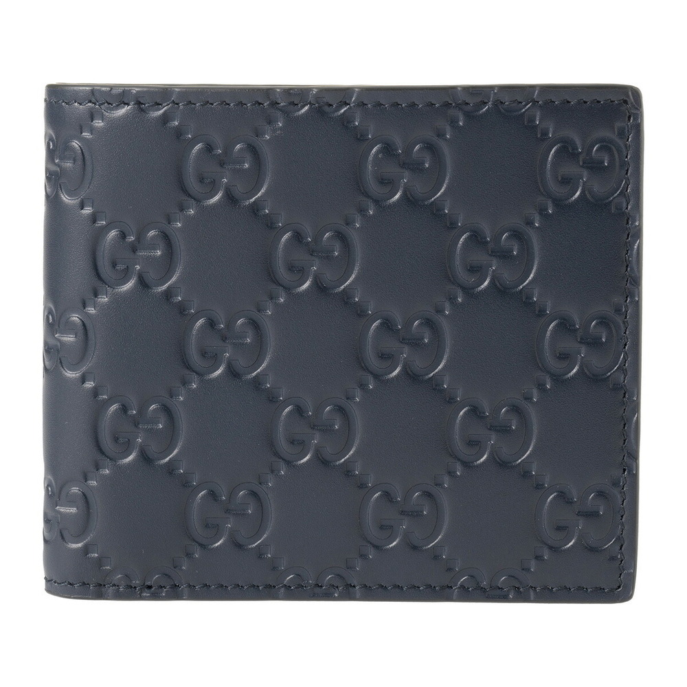 Gucci Guccissima Bifold Wallet Navy Blue - Picture 1 of 9